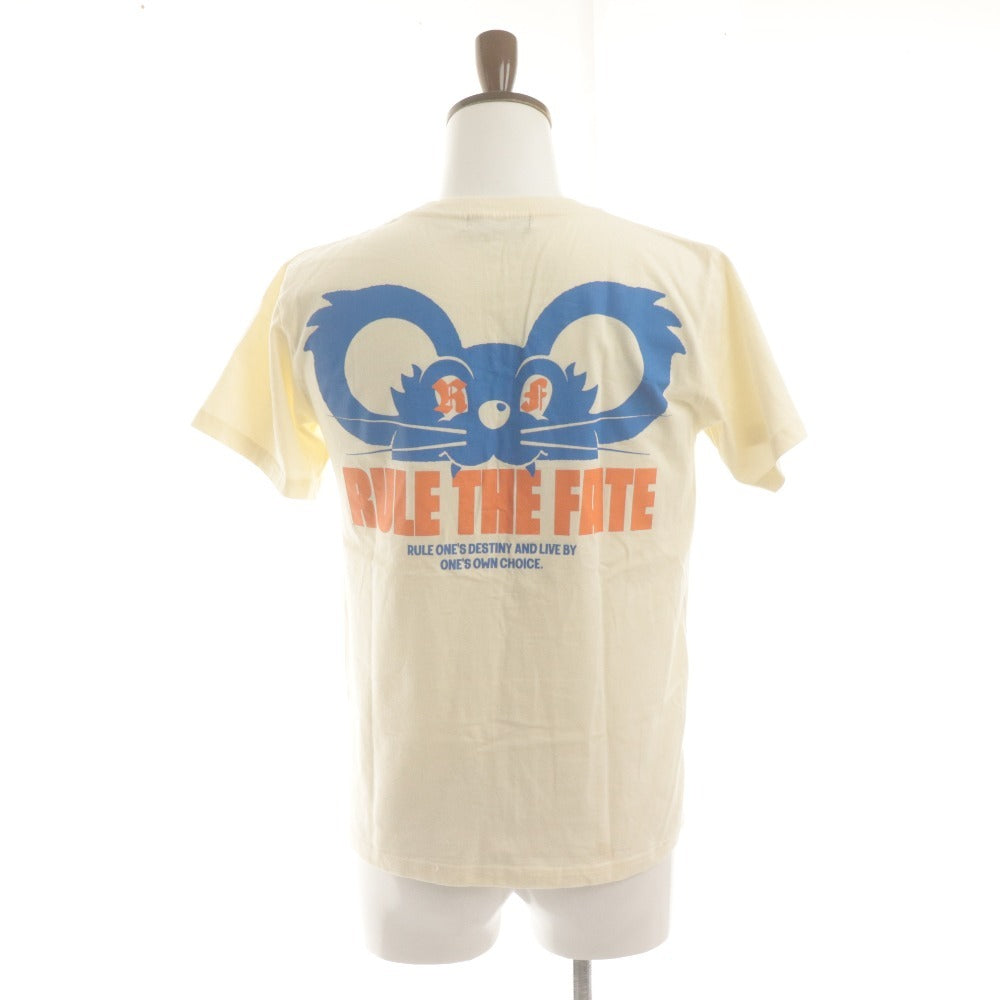 ■ Hiro RULE THE FATE ルール ザ フェイト MOUSE Tシャツ 半袖 トップス キャラ柄 プリント 綿 メンズ レディース 0 (XS相当) アイボリー