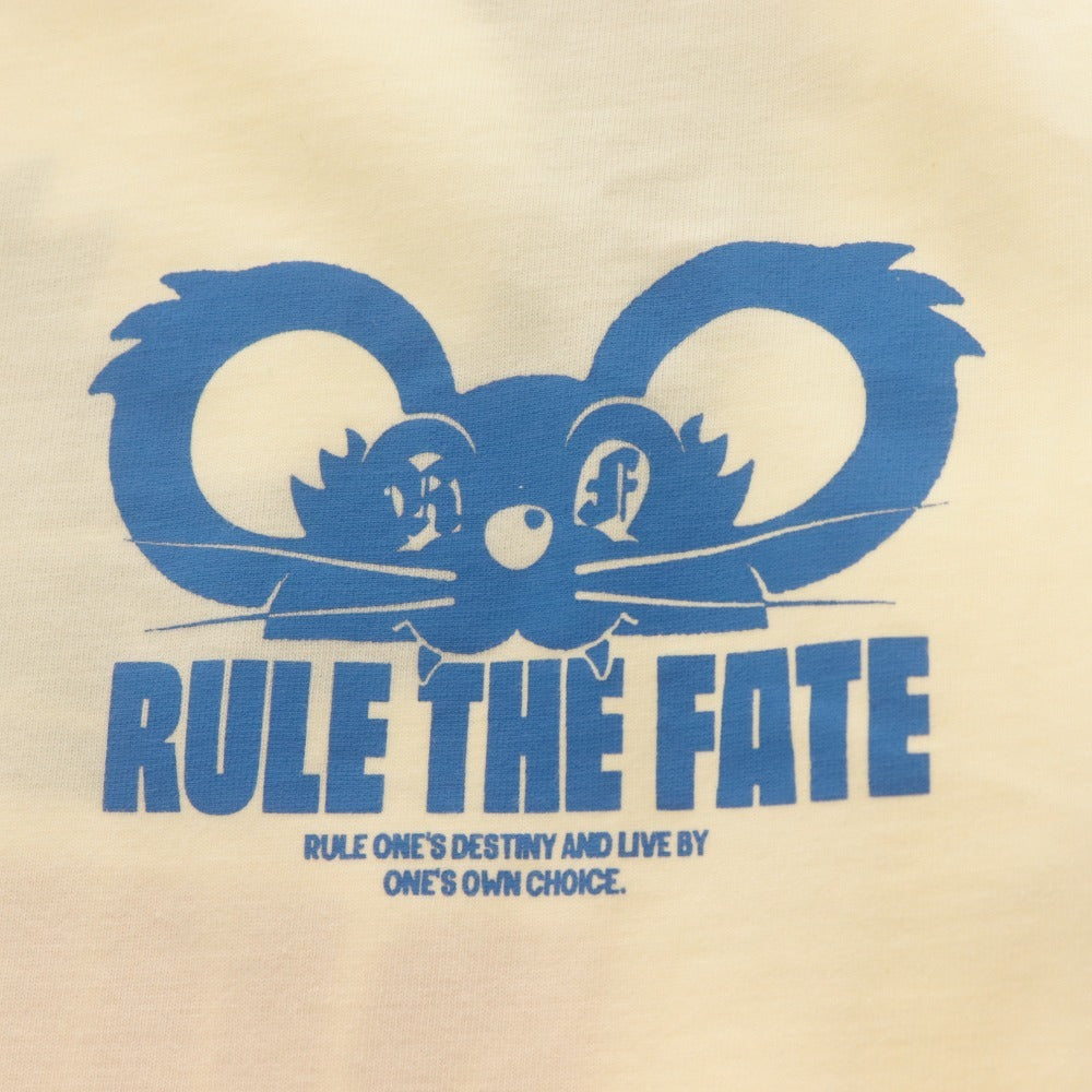 ■ Hiro RULE THE FATE ルール ザ フェイト MOUSE Tシャツ 半袖 トップス キャラ柄 プリント 綿 メンズ レディース 0 (XS相当) アイボリー