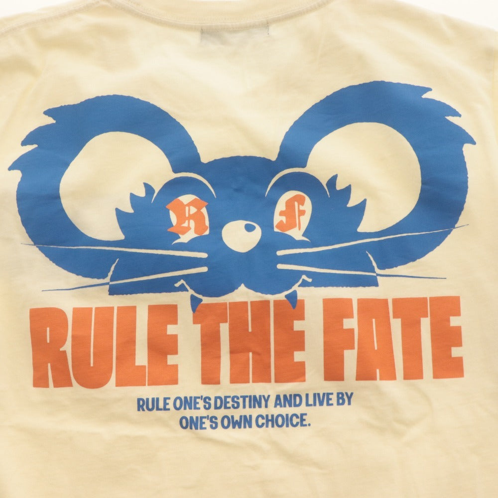 ■ Hiro RULE THE FATE ルール ザ フェイト MOUSE Tシャツ 半袖 トップス キャラ柄 プリント 綿 メンズ レディース 0 (XS相当) アイボリー