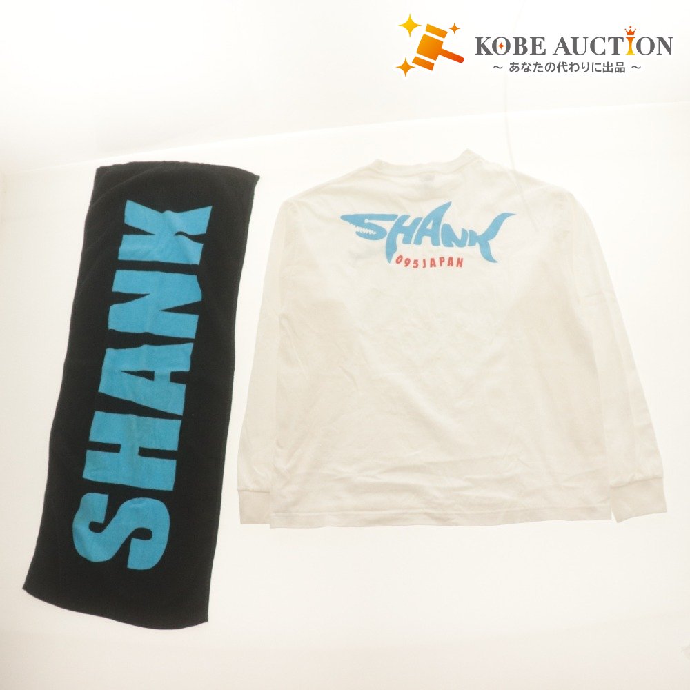 ■ SHANK ロンTシャツ タオル 2点セットまとめ売り LONG SLEEVE T-SHIRT シャーク柄 トップス M 白/フェイスタオル/2024年 グッズ バンド
