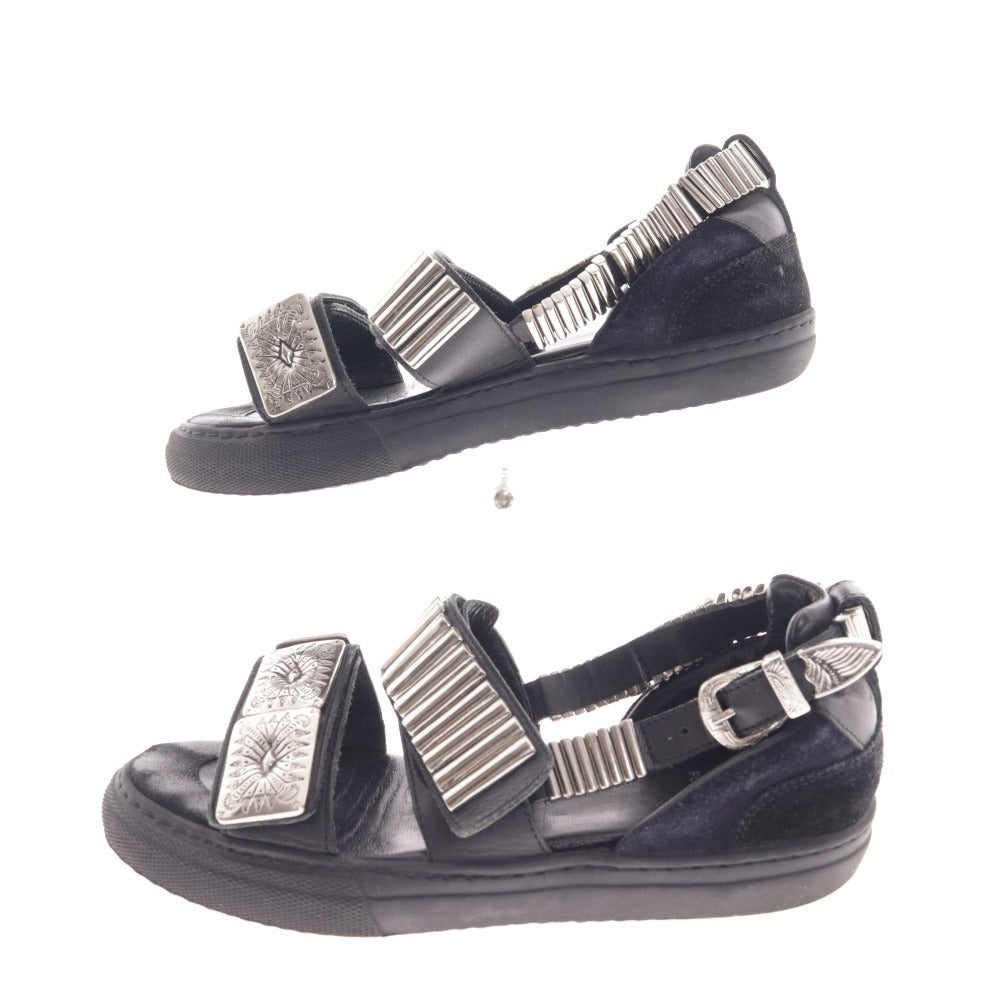 美品 トーガプルラ メタル フリンジ スタッズ ミュール サンダル 黒 37