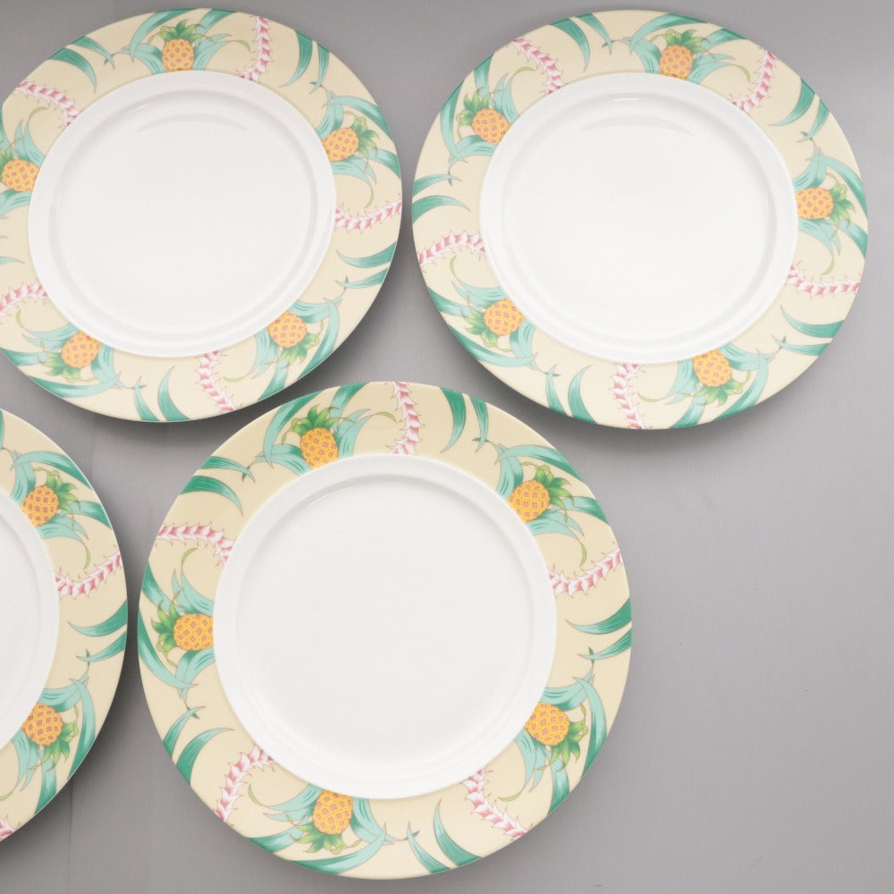 ■ ジャン・ルイ・コケ ディナープレート 5枚セット まとめ売り リモージュ アンディエンヌ パイナップル ボタニカル 28cm 洋食器