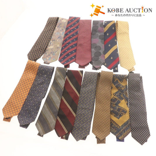 ■ レノマ アイリッシュフィールド ジッサーニテスッティ アクアスキュータム 等 ネクタイ 15本セット まとめ売り 総柄 メンズ 付属品付き