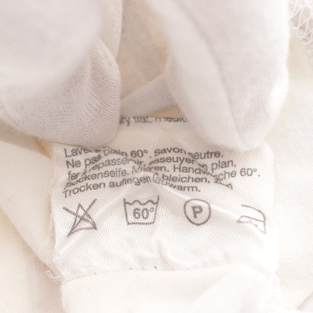 ■ エルメス Tシャツ カットソー 半袖 トップス リボン柄 コットン混 レディース M アイボリー