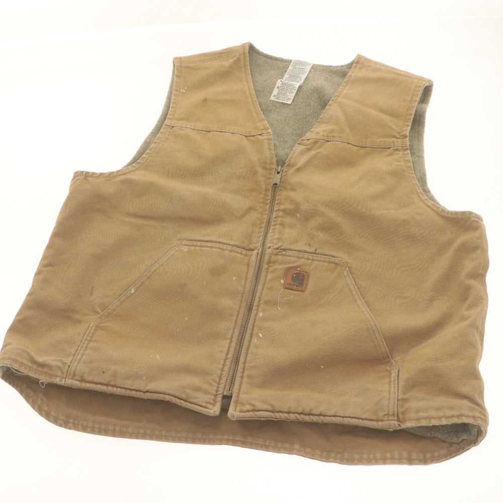 ■ Carhartt カーハート ダックベスト アウター コットン 裏地ボア メンズ X-Large ベージュ系