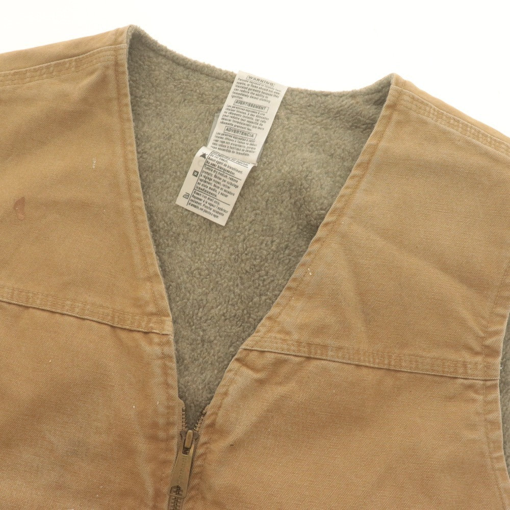 ■ Carhartt カーハート ダックベスト アウター コットン 裏地ボア メンズ X-Large ベージュ系
