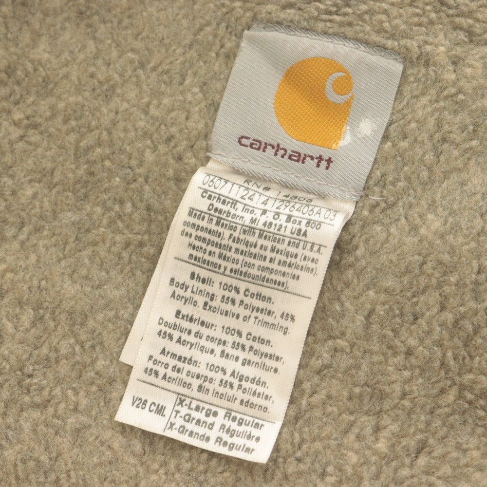 ■ Carhartt カーハート ダックベスト アウター コットン 裏地ボア メンズ X-Large ベージュ系