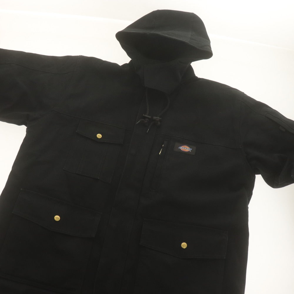 ■ Dickies ディッキーズ ダックコート ワークジャケット 長袖 アウター コットン フード メンズ LARGE ブラック