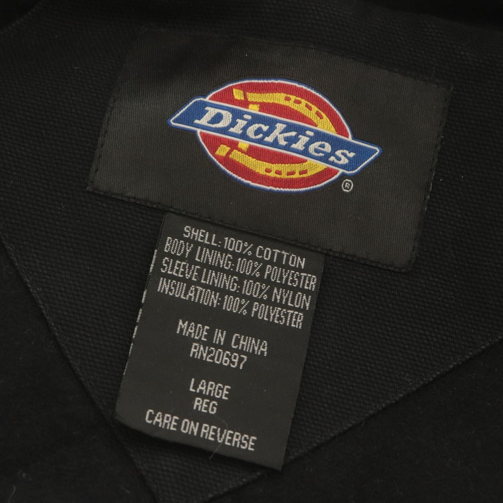 ■ Dickies ディッキーズ ダックコート ワークジャケット 長袖 アウター コットン フード メンズ LARGE ブラック