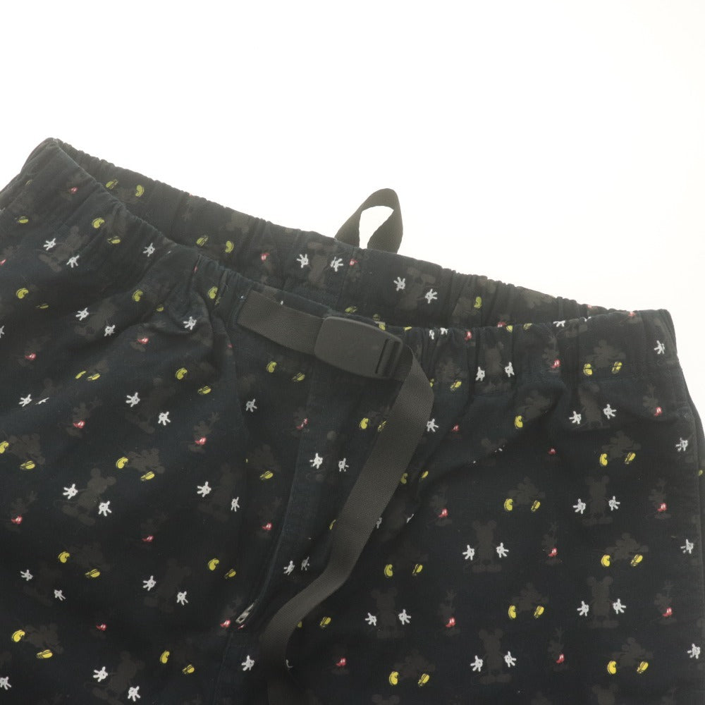 ■ GRAMICCI グラミチ Disney ディズニー クロップドパンツ 七分丈 ボトムス コラボ 総柄 ミッキー柄 メンズ XL ネイビー