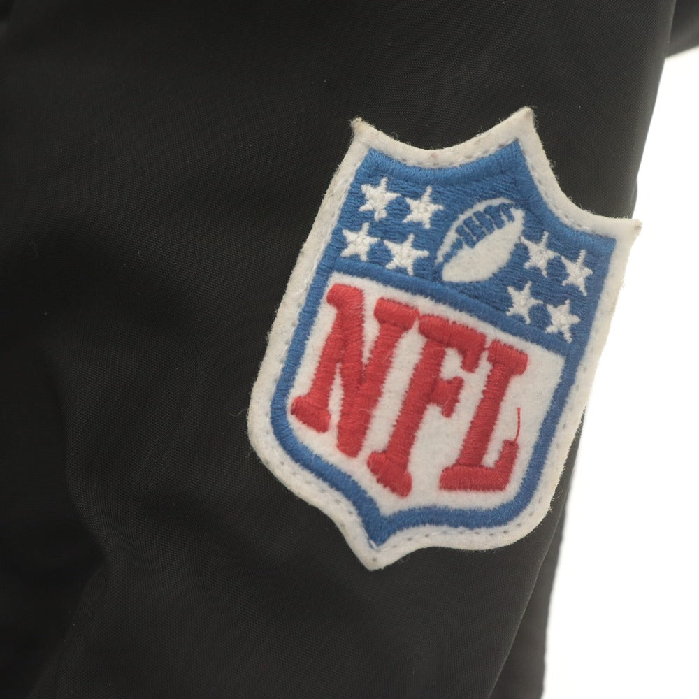 ■ NFL RAIDERS×GU スタジャン ブルゾン 長袖 アウター コラボ ワッペン 刺繍 メンズ XL ブラック
