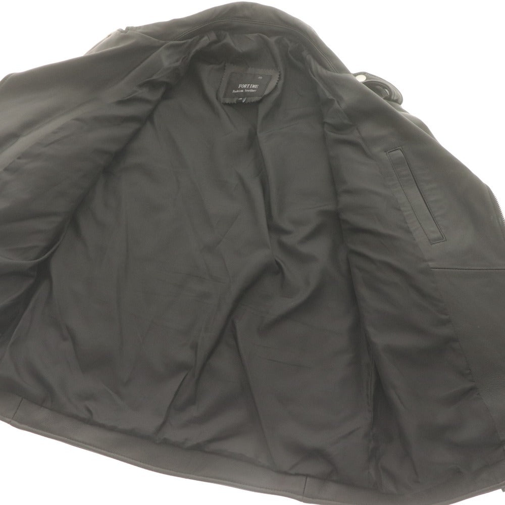 ■ FORTIME フォータイム ライダースジャケット 長袖 アウター レザー メンズ XL ブラック