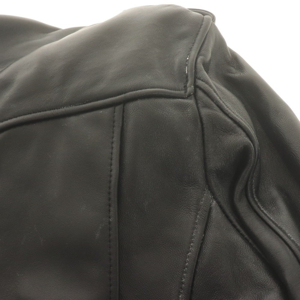 ■ FORTIME フォータイム ライダースジャケット 長袖 アウター レザー メンズ XL ブラック