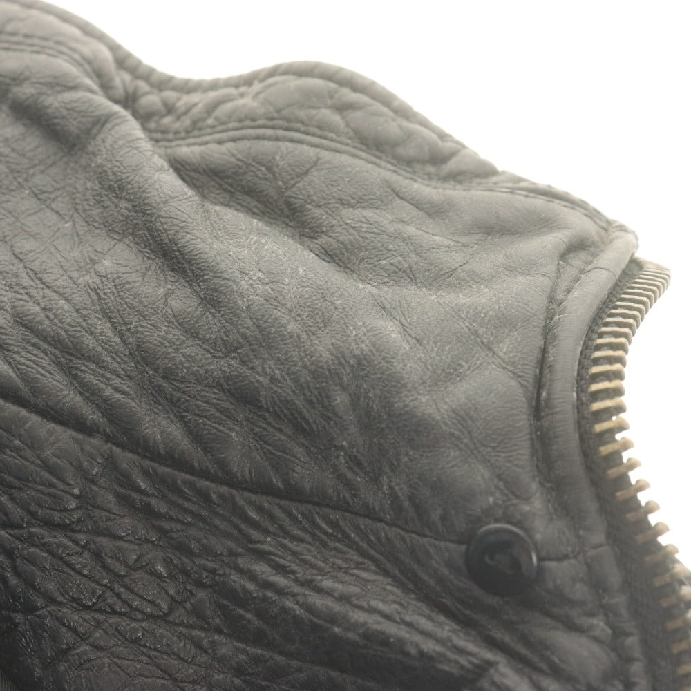 ■ Liugoo Leathers リューグーレザーズ ライダースジャケット 長袖 アウター レザー 馬革 メンズ 3L ブラック