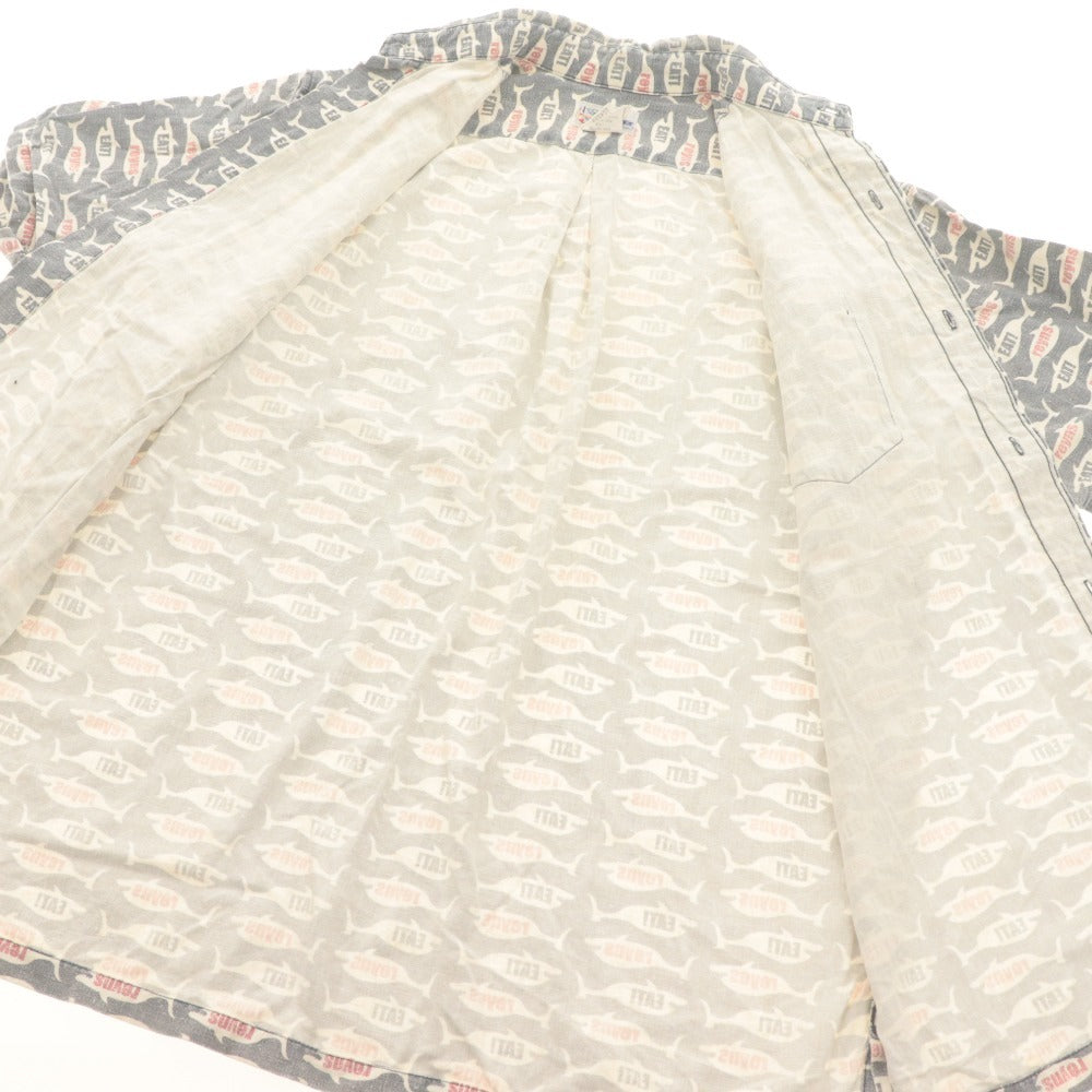 ■ reyn spooner レインスプーナー アロハシャツ 半袖 トップス 総柄 魚柄 ボタンダウン ヴィンテージ メンズ S ブルーグレー系