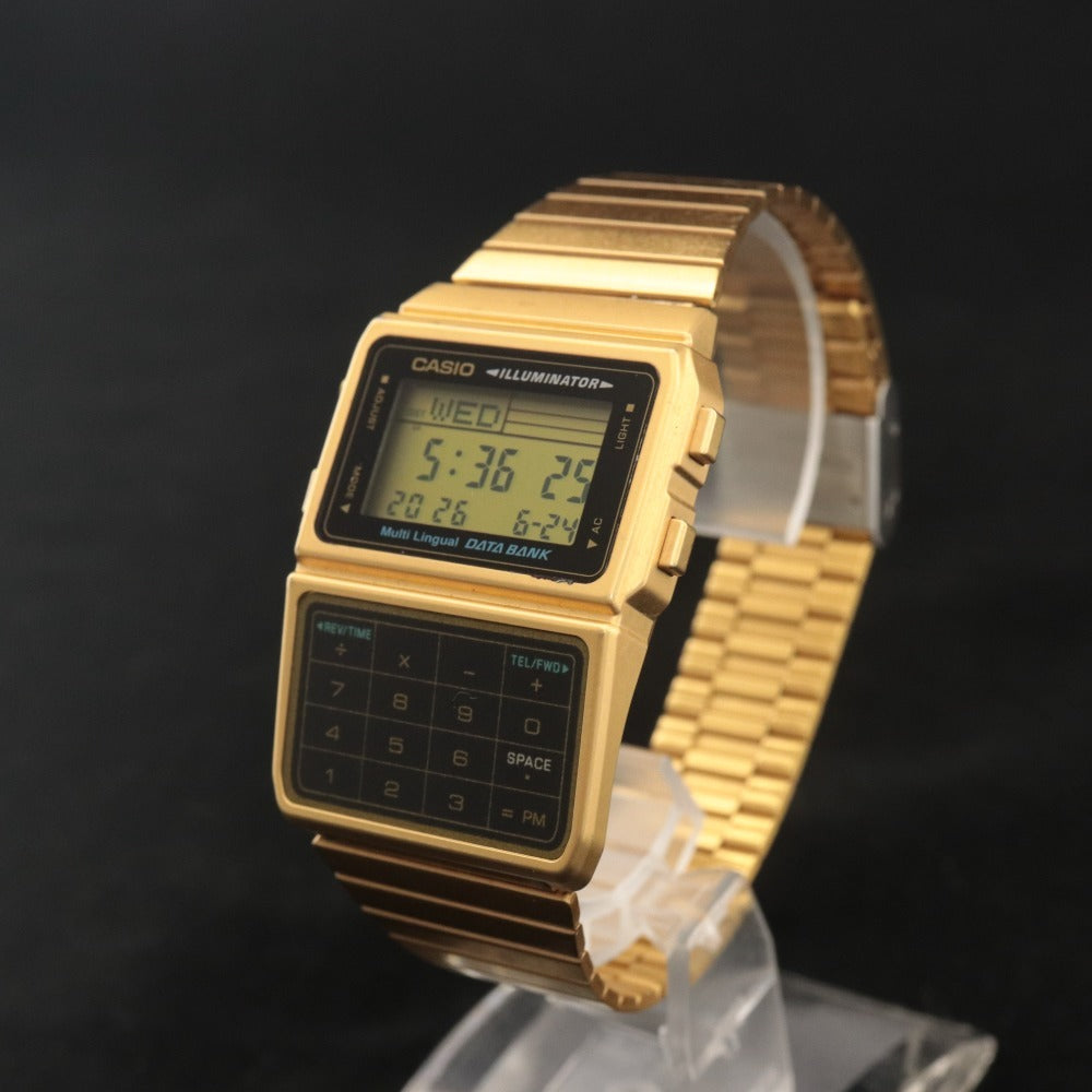 ■ CASIO カシオ デジタル腕時計 データバンク 海外モデル チープカシオ DBC-611G メンズ レディース ゴールド付属品付き 動作確認済み