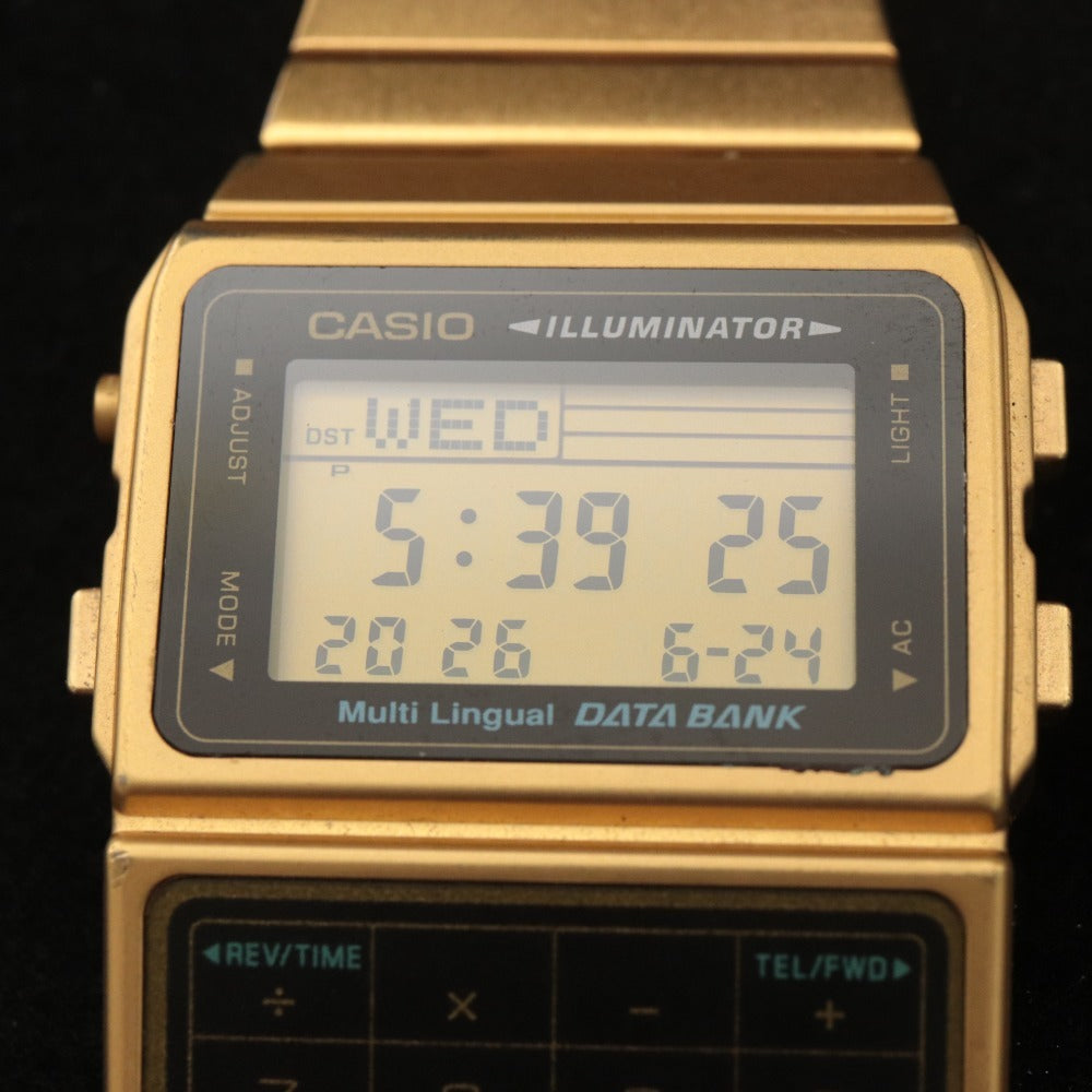 ■ CASIO カシオ デジタル腕時計 データバンク 海外モデル チープカシオ DBC-611G メンズ レディース ゴールド付属品付き 動作確認済み