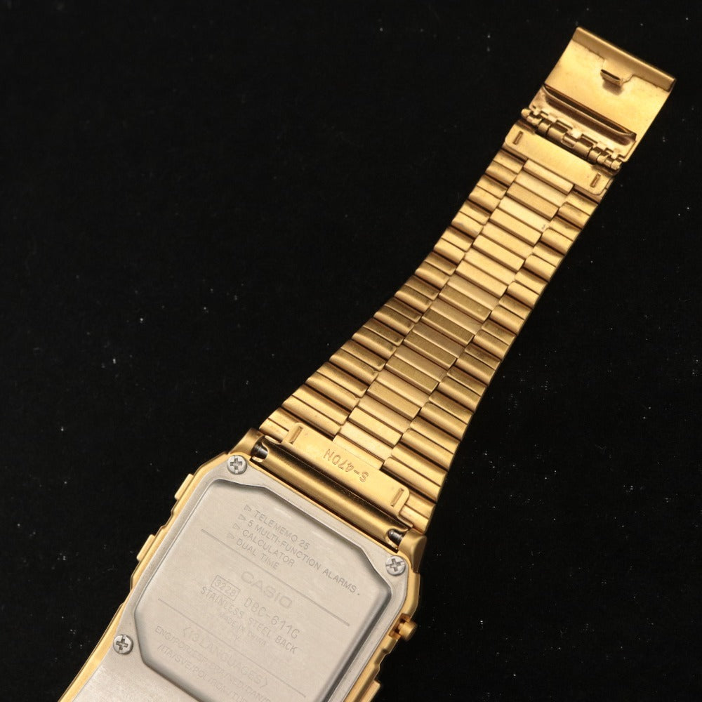 ■ CASIO カシオ デジタル腕時計 データバンク 海外モデル チープカシオ DBC-611G メンズ レディース ゴールド付属品付き 動作確認済み
