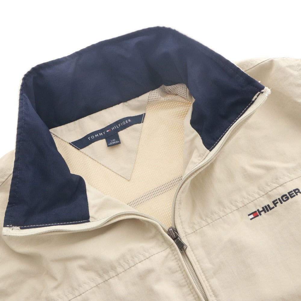 ■ TOMMY HILFIGER ナイロンジャケット 長袖 アウター セーリング ウインドブレーカー フード収納式 メンズ L ベージュ系