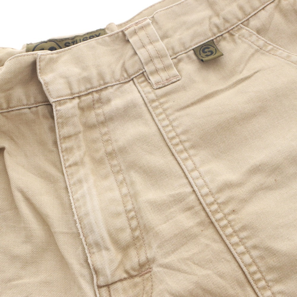 ■ STUSSY SURPLUS ステューシー サープラス ワーク ショートパンツ ボトムス 無地 メンズ 34 (XL相当) ベージュ系