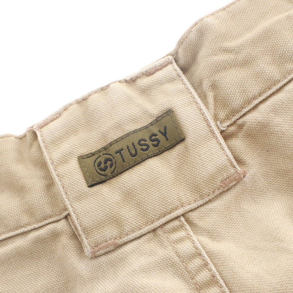 ■ STUSSY SURPLUS ステューシー サープラス ワーク ショートパンツ ボトムス 無地 メンズ 34 (XL相当) ベージュ系