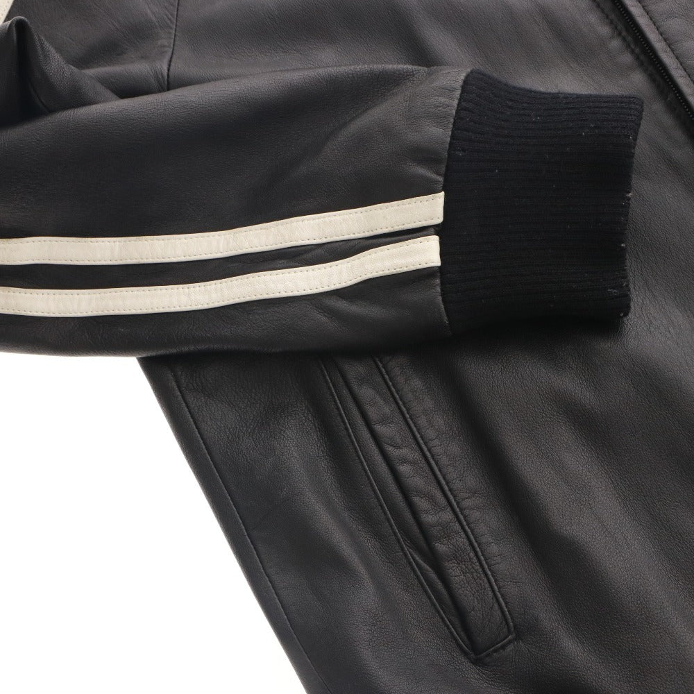 ■ SCHOTT N.Y.C ライダースジャケット 長袖 アウター クラシックレーサー 白ライン シングル レザー 羊革 3141006 メンズ L 黒 ブラック