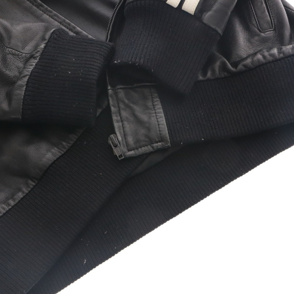 ■ SCHOTT N.Y.C ライダースジャケット 長袖 アウター クラシックレーサー 白ライン シングル レザー 羊革 3141006 メンズ L 黒 ブラック