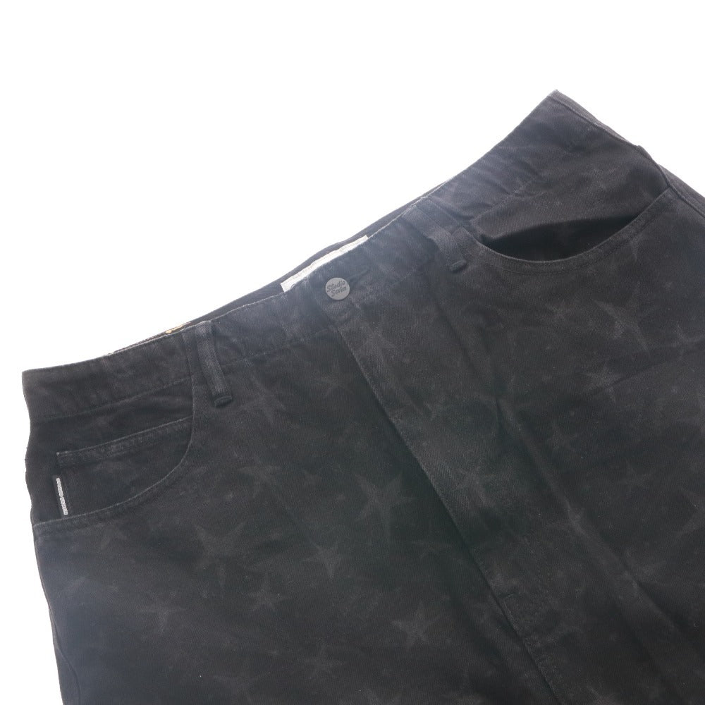 ■ STUDIO SEVEN x G.U. x 三代目J SOUL BROTHERS NAOTO コラボモデル デニムワークシャツ ハーフパンツ セットアップ 半袖 メンズ XL 黒