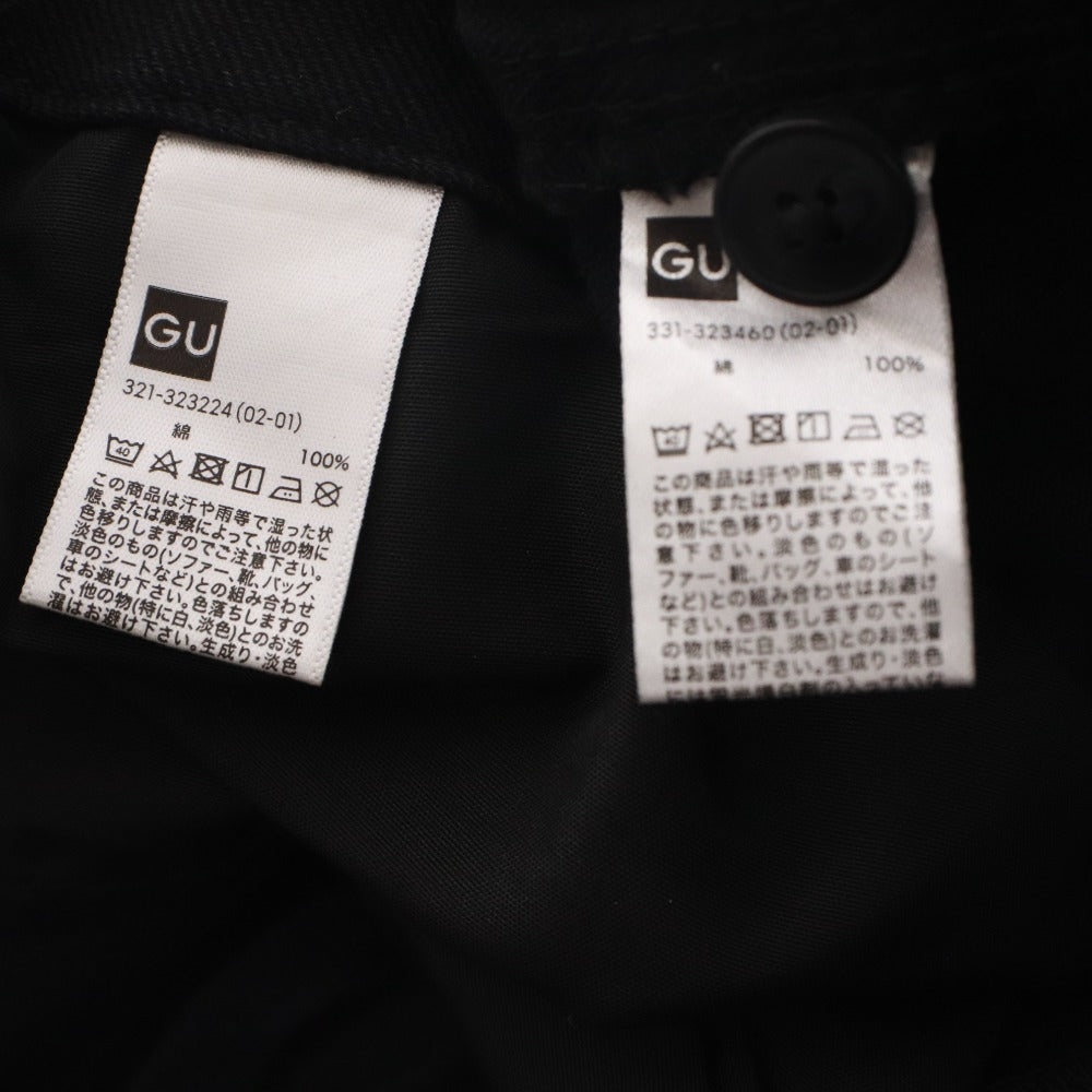■ STUDIO SEVEN x G.U. x 三代目J SOUL BROTHERS NAOTO コラボモデル デニムワークシャツ ハーフパンツ セットアップ 半袖 メンズ XL 黒