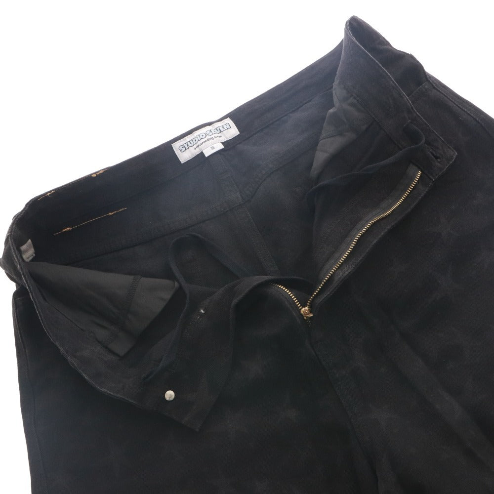 ■ STUDIO SEVEN x G.U. x 三代目J SOUL BROTHERS NAOTO コラボモデル デニムワークシャツ ハーフパンツ セットアップ 半袖 メンズ XL 黒
