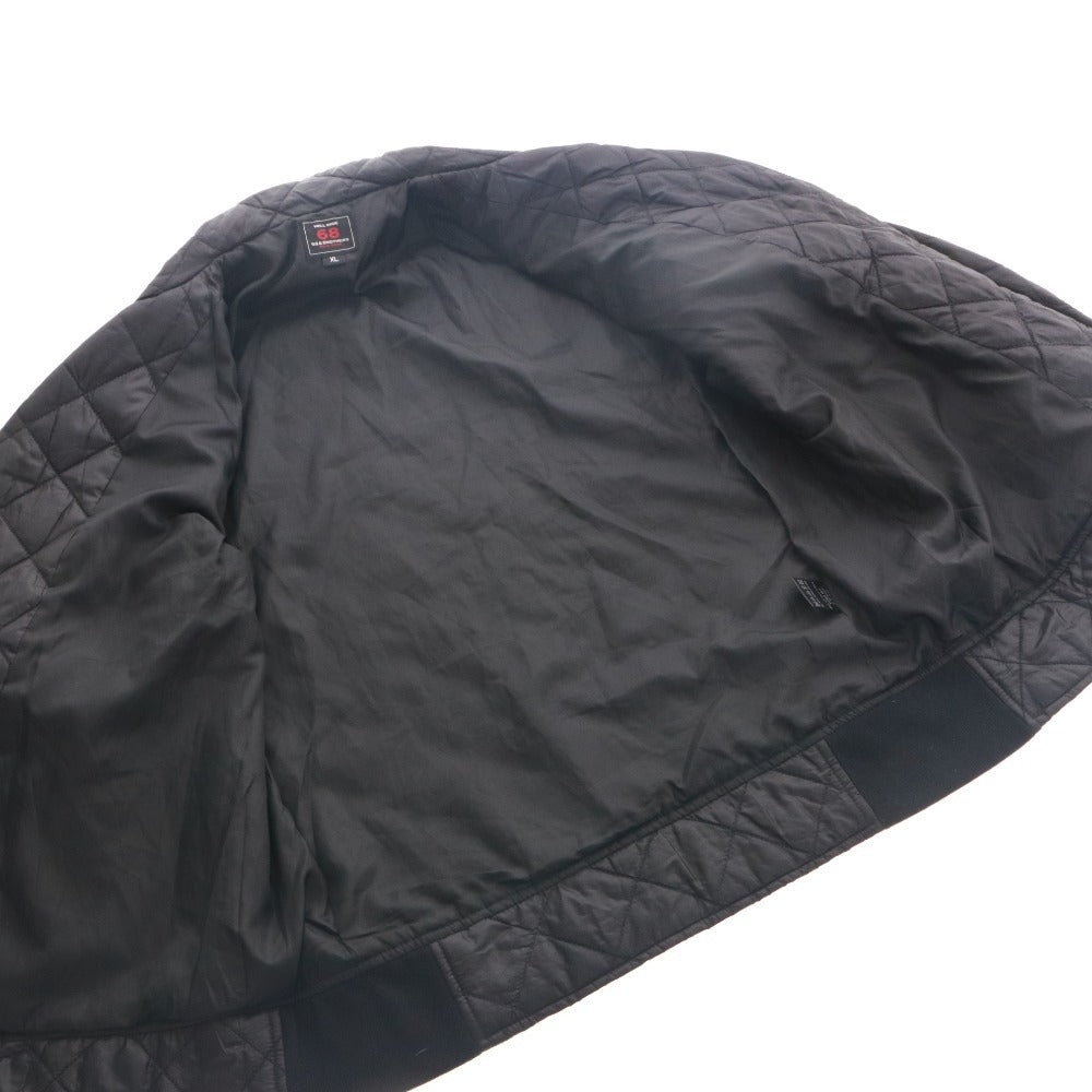 ■ 68＆BROTHERS NEW YORK ライダースジャケット 長袖 アウター キルティング ダブル ジップアップ 襟 メンズ XL 黒 ブラック