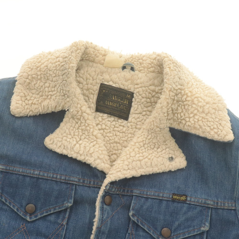 ■ Wrangler ラングラー Gジャン ランチコート ボアジャケット 長袖 アウター デニム USA製 ヴィンテージ メンズ M ブルー