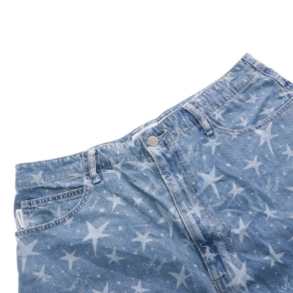 ■ GU x STUDIO SEVEN デニムワークシャツ ショートパンツ セットアップ 半袖トップス アウター ジーンズ メンズ XL タグ付き ブルー系