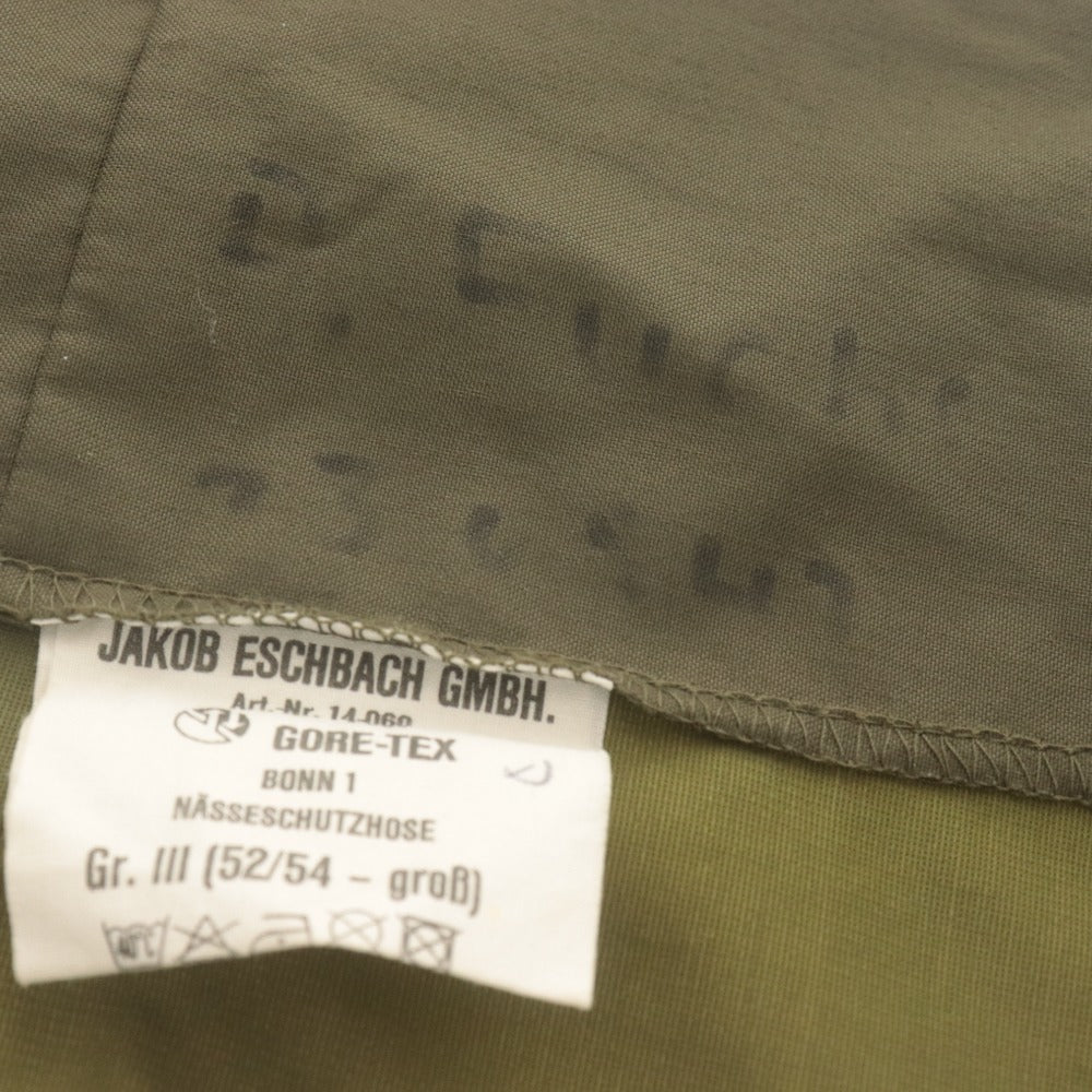 ■ JAKOB ESCHBACH GMBH パンツ ボトムス ゴアテックス ドイツ軍 ミリタリー メンズ Gr.III （52/54） カーキ