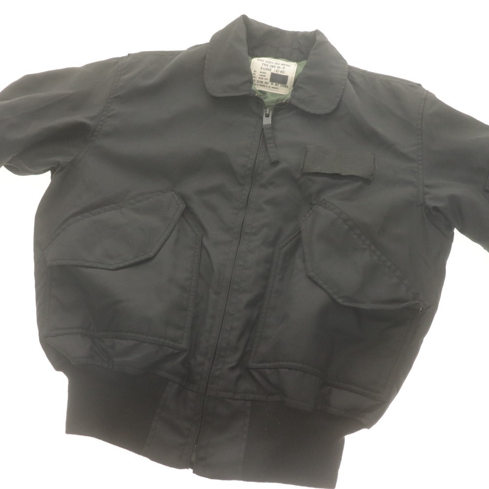 ■ US ARMY USAF フライトジャケット ブルゾン CWU-45/P アウター SCOVILLジップ メンズ XL ブラック