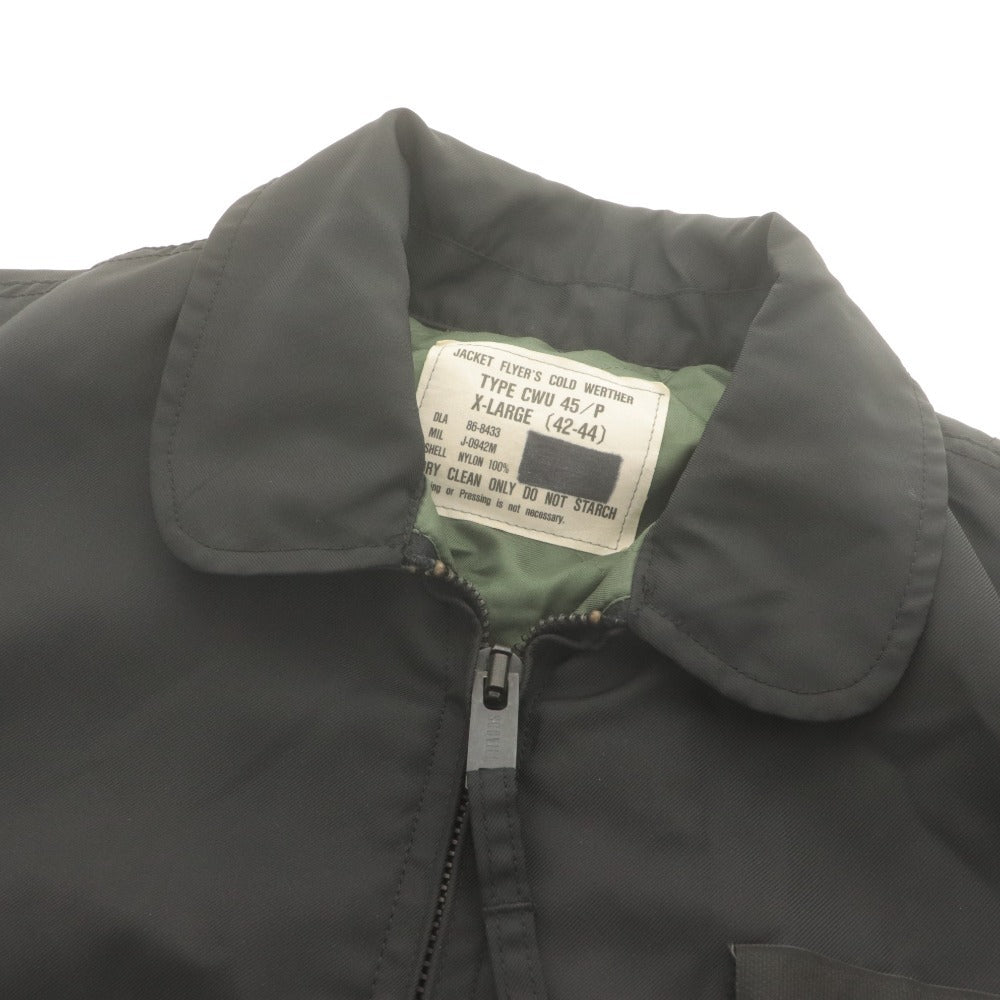 ■ US ARMY USAF フライトジャケット ブルゾン CWU-45/P アウター SCOVILLジップ メンズ XL ブラック