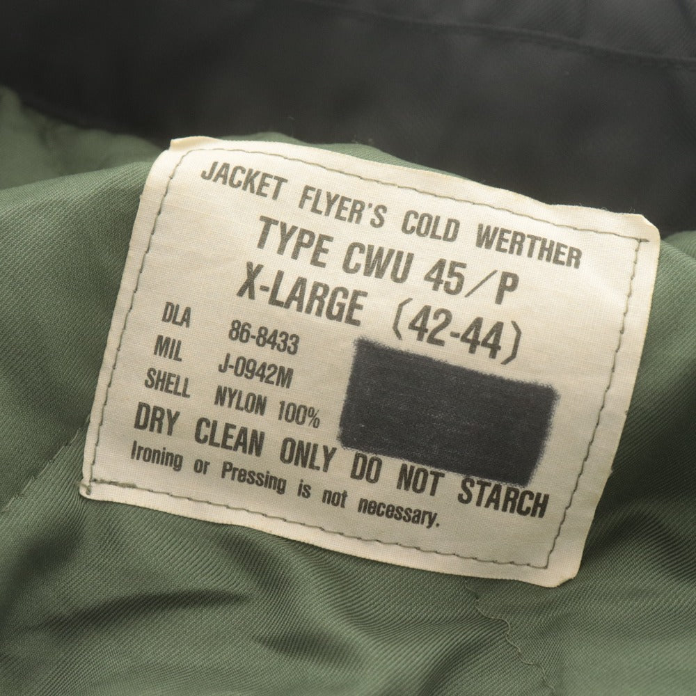 ■ US ARMY USAF フライトジャケット ブルゾン CWU-45/P アウター SCOVILLジップ メンズ XL ブラック