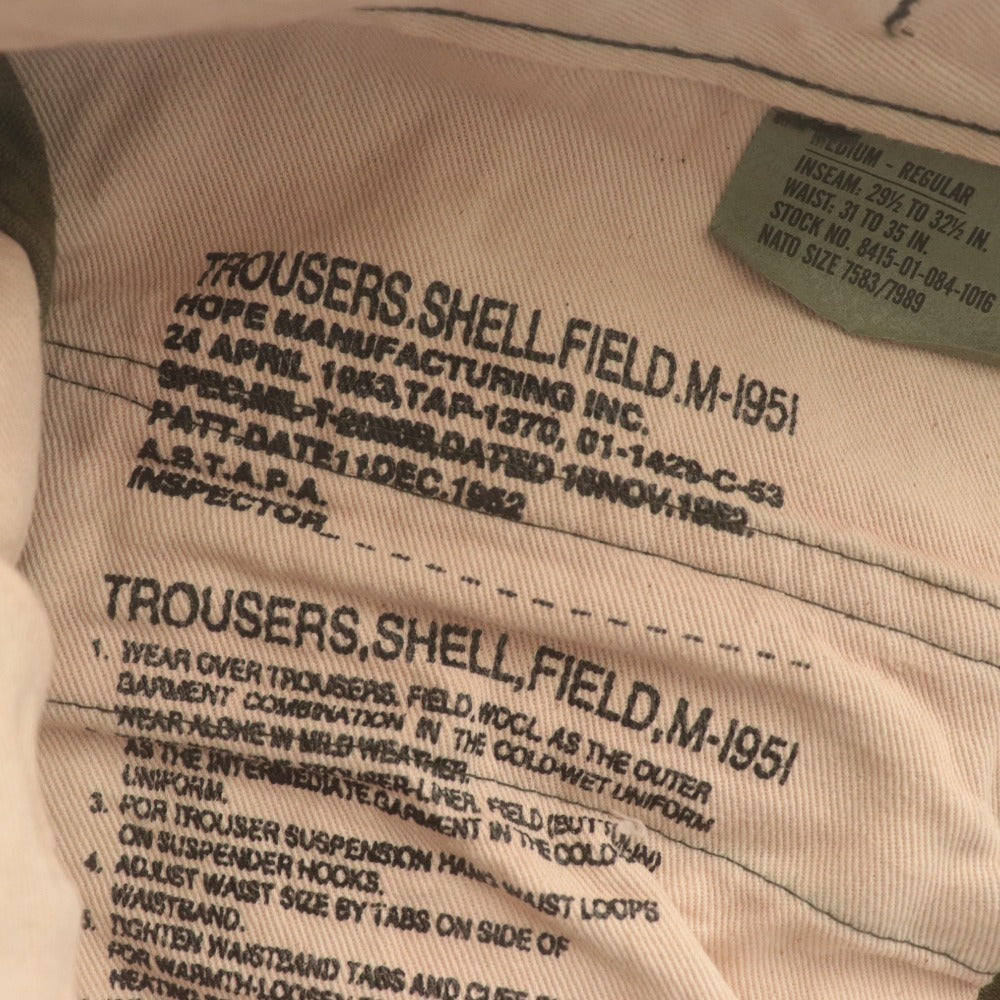 ■ HOPE MANUFACTURING INC. パンツ ボトムス USA製 TROUSERS SHELL FIELD M-1951 メンズ M カーキ
