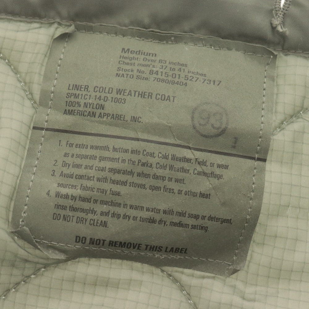 ■ AMERICAN APPAREL,INC. キルティングライナー アウター M-65 フィールドジャケット用 ナイロン メンズ M カーキ