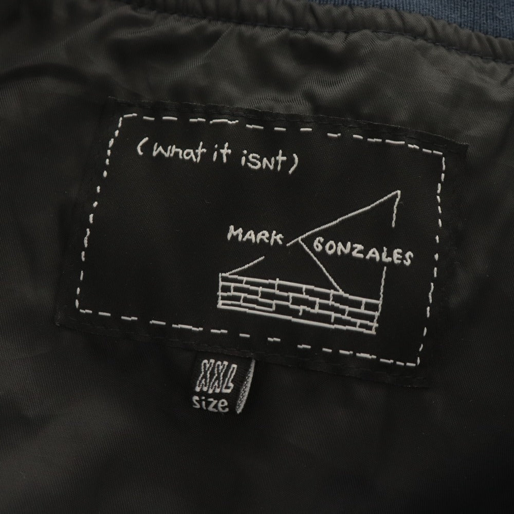 ■ （What it isNt）ART BY MARKGONZALES マークゴンザレス スタジャン ブルゾン 長袖 アウター ワッペン 刺繍 メンズ XXL ネイビー