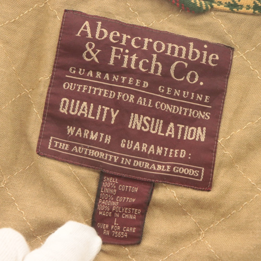 ■ Abercrombie & Fitch アバクロンビー＆フィッチ ジャケット アウター チェック 内側キルティング ビンテージ メンズ L マルチカラー