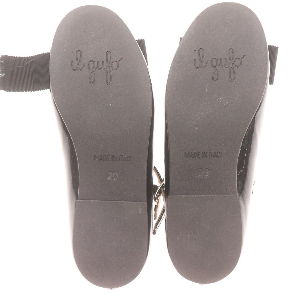 ■ イルグッフォ シューズ 靴 フォーマル ストラップ リボン ビジュー キッズ 女の子 29 （18cm相当） ブラック