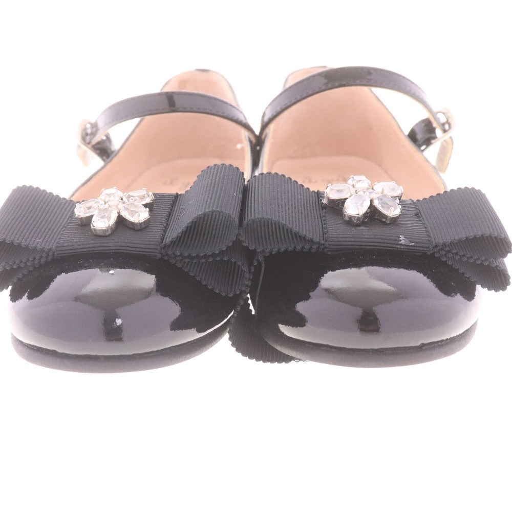 ■ イルグッフォ シューズ 靴 フォーマル ストラップ リボン ビジュー キッズ 女の子 29 （18cm相当） ブラック