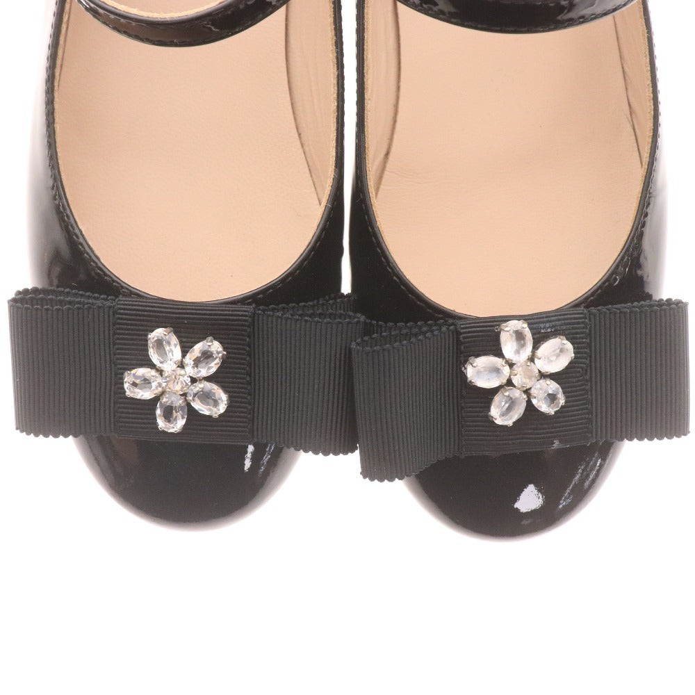 ■ イルグッフォ シューズ 靴 フォーマル ストラップ リボン ビジュー キッズ 女の子 29 （18cm相当） ブラック