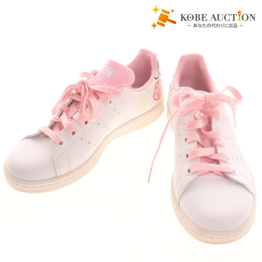 ■ アディダス スニーカー シューズ FX5680 靴 スタンスミス 手書き風グラフィック レディース 22.5cm ホワイト ピンク