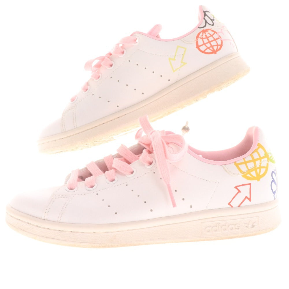 ■ アディダス スニーカー シューズ FX5680 靴 スタンスミス 手書き風グラフィック レディース 22.5cm ホワイト ピンク