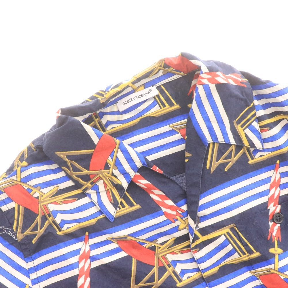■ ドルチェ&ガッバーナ シャツ トップス 総柄 キッズ 男の子 6 （113～119cm） ネイビー レッド