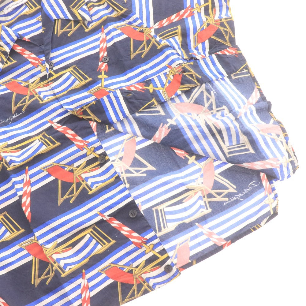 ■ ドルチェ&ガッバーナ シャツ トップス 総柄 キッズ 男の子 6 （113～119cm） ネイビー レッド