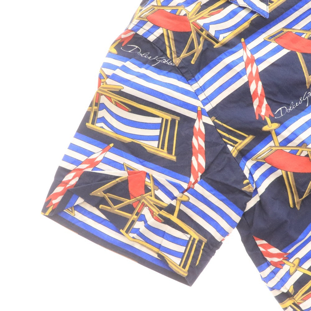 ■ ドルチェ&ガッバーナ シャツ トップス 総柄 キッズ 男の子 6 （113～119cm） ネイビー レッド