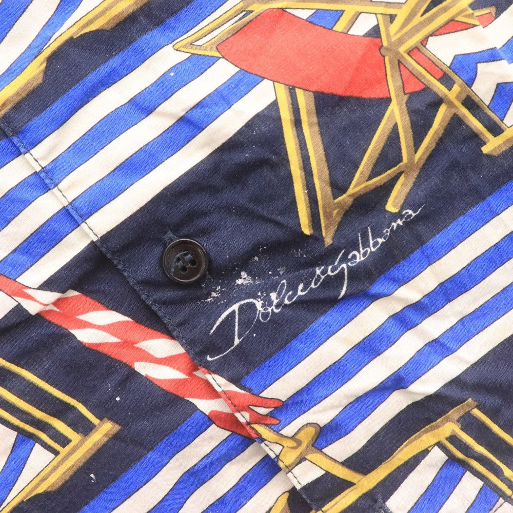 ■ ドルチェ&ガッバーナ シャツ トップス 総柄 キッズ 男の子 6 （113～119cm） ネイビー レッド